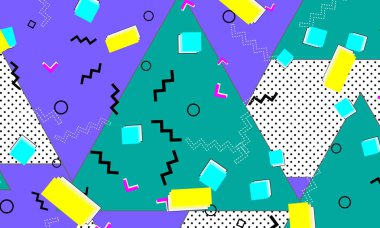 Pop art renk arka plan. Memphis desen