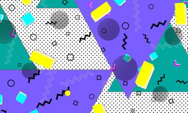 Pop art renk arka plan. Memphis desen