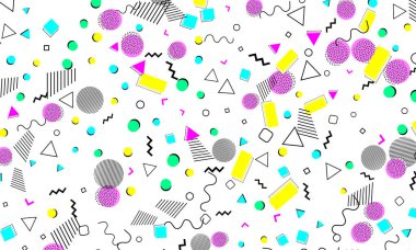 Pop art renk arka plan. Memphis desen