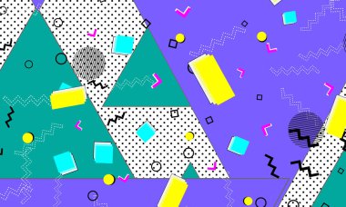 Pop art renk arka plan. Memphis desen