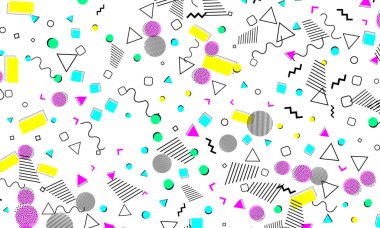 Pop art renk arka plan. Memphis desen