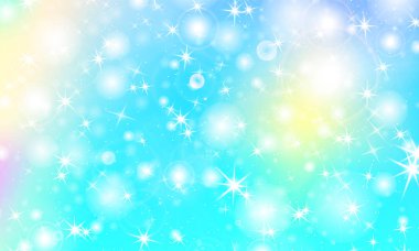 Tek boynuzlu at rainbow arka plan. Holografik gökyüzü