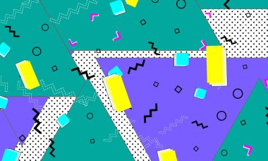 Pop art renk arka plan. Memphis desen