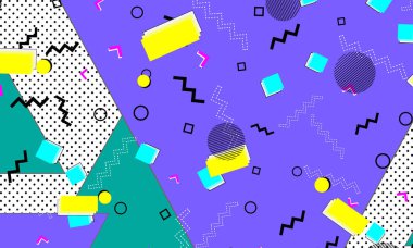 Pop art renk arka plan. Memphis desen