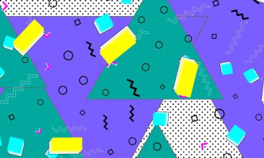 Pop art renk arka plan. Memphis desen