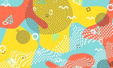 Soyut eğlenceli arka plan. Renk şekilleri deseni.