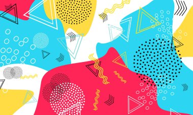 Soyut eğlenceli arka plan. Renk şekilleri deseni.