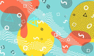 Soyut eğlenceli arka plan. Renk şekilleri deseni.