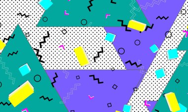 Pop art renk arka plan. Memphis desen