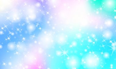 Tek boynuzlu at rainbow arka plan. Holografik gökyüzü