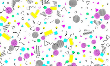 Pop art renk arka plan. Memphis desen