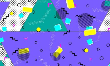 Pop art renk arka plan. Memphis desen