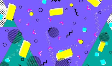 Pop art renk arka plan. Memphis desen