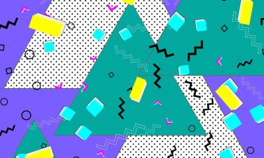 Pop art renk arka plan. Memphis desen