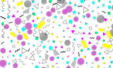 Pop art renk arka plan. Memphis desen
