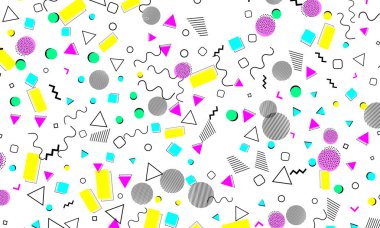 Pop art renk arka plan. Memphis desen