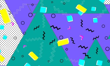 Pop art renk arka plan. Memphis desen