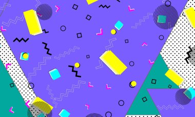 Pop art renk arka plan. Memphis desen