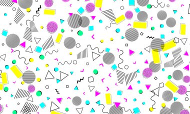 Pop art renk arka plan. Memphis desen