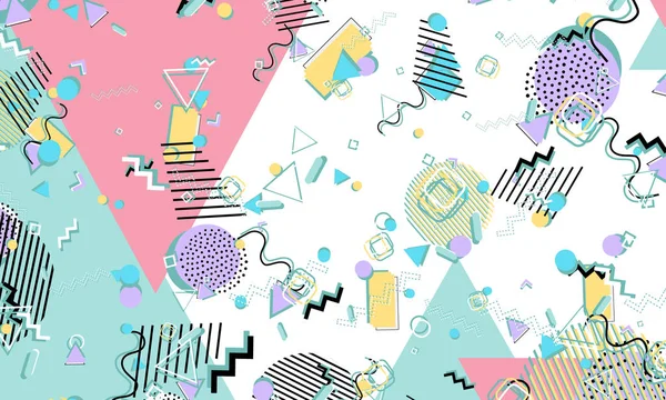 Memphis deseni. Geometrik şekiller. Hipster tarzı