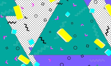 Pop art renk arka plan. Memphis desen
