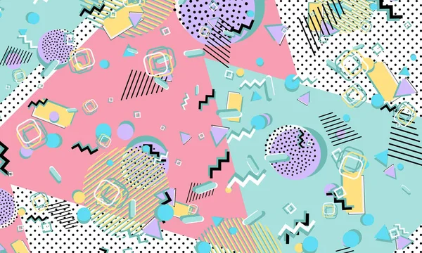 Memphis deseni. Geometrik şekiller. Hipster tarzı