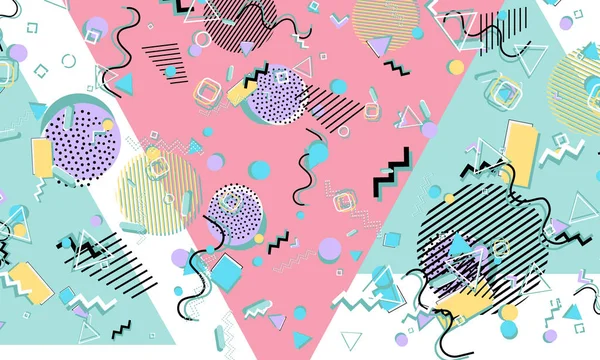 Memphis deseni. Geometrik şekiller. Hipster tarzı
