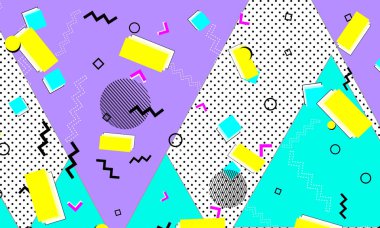 Çocuksu Mavi Şablon. Leylak Şirin Elementler. 