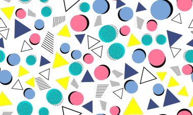 Doodle Eğlence Arkaplanı. Memphis Kusursuz Desen.