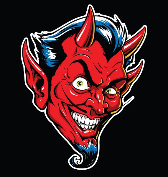 Векторная Татуировка Rockabilly Devil Полном Цвете — стоковый вектор