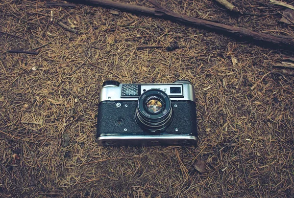 带文本的复古相机 — 图库照片