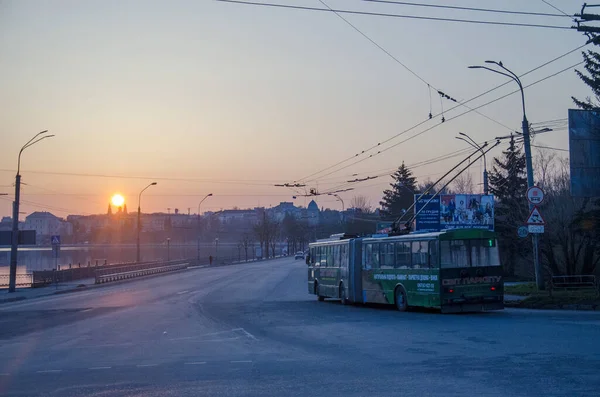 Ternopil Ucrania Abril 2018 Trolebús Skoda 15Tr 152 Plzen 465 — Foto de Stock