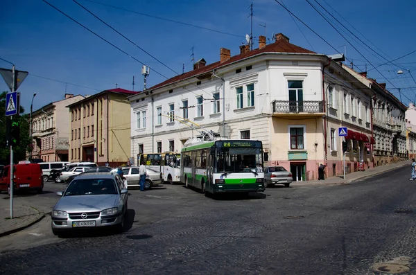 Чернивци Украина Мая 2018 Года Trolleybus Skoda 21Tr 372 Пльзень — стоковое фото