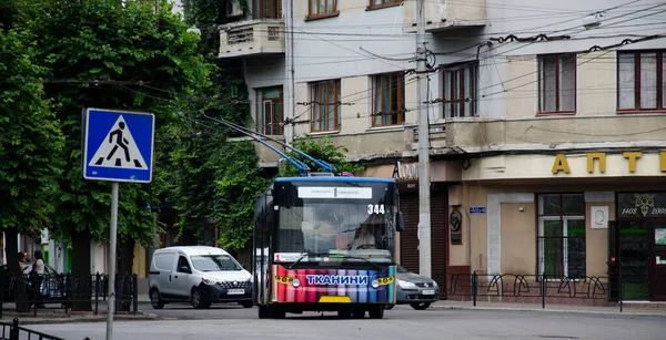 Chernivtsi Ucrania Julio 2018 Trolebús Laz E183 344 Caballo Con — Foto de Stock