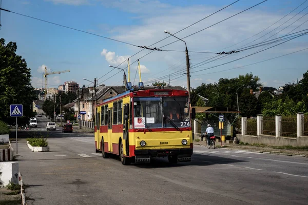 Chernivtsi Ukraine 1Er Août 2020 Trolleybus Skoda 14Tr 274 Cheval — Photo