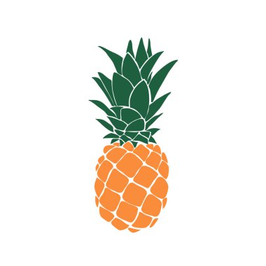 Handdrawn ananas illüstrasyon isolatet beyaz arka plan üzerinde