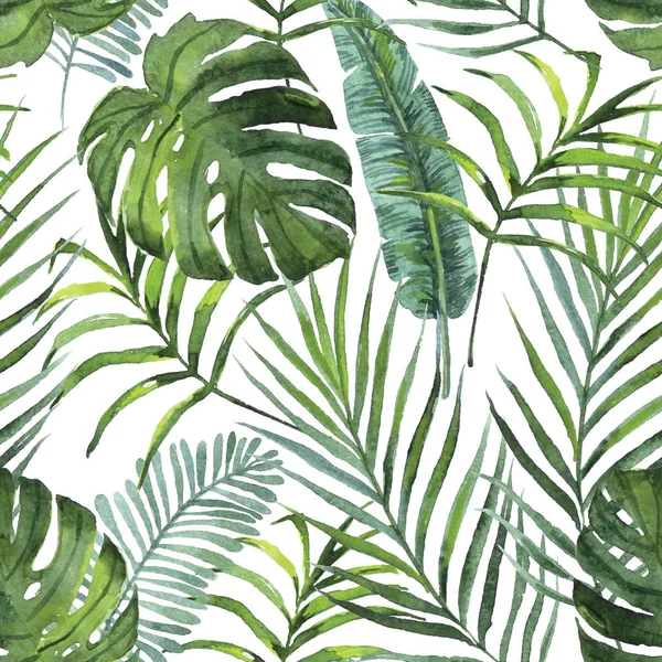 tropical plants leaves and flowers seamless pattern. design concept