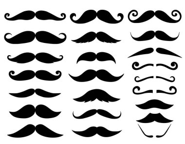 Bıyıkları Hipster moda vintage kümesi kümesi