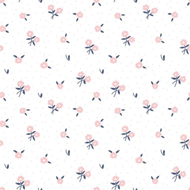 Trendy sorunsuz çiçek vektör desen şirin el çekilmiş