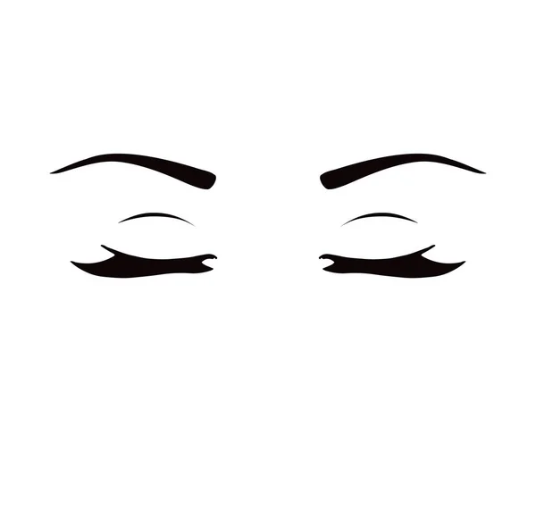 Kapalı gözlerle uzun kirpik örnek logo Güzellik Salonu, güzellik ürünleri için. — Stok Vektör