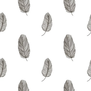 Sorunsuz arka plan deseni soyut tüyleri ile. Vektör illuctration.