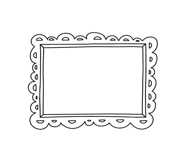 Schattig hand getrokken doodle frame vectorillustratie. — Stockvector