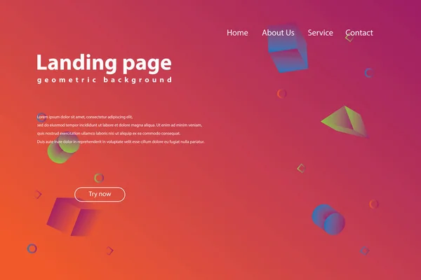 Moderne Trendige Landing Page Und Hintergrund — Stockvektor