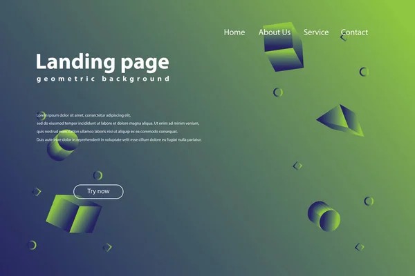 Moderne Trendige Landing Page Und Hintergrund — Stockvektor