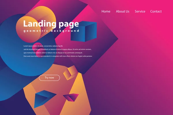 Moderne Trendige Landing Page Und Hintergrund — Stockvektor