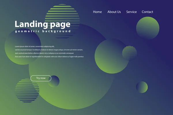 モダンな流行のランディング ページと背景 — ストックベクタ