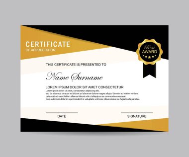 Modern sertifika şablonu ve arka plan
