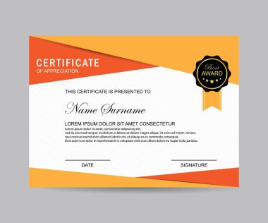 Modern sertifika şablonu ve arka plan