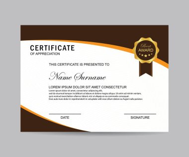 Modern sertifika şablonu ve arka plan