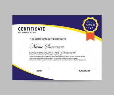 Modern sertifika şablonu ve arka plan